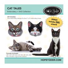 Cat Tales Embroidery Design + SVG Collection CD-ROM by Hope Yoder